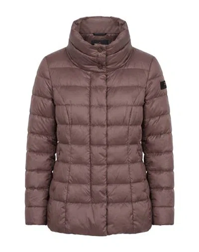 Peuterey Woman Puffer Chocolate Brown Size 2 Polyester In Black