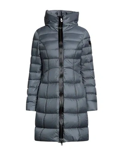 Peuterey Woman Puffer Dark Green Size 6 Polyester In Blue