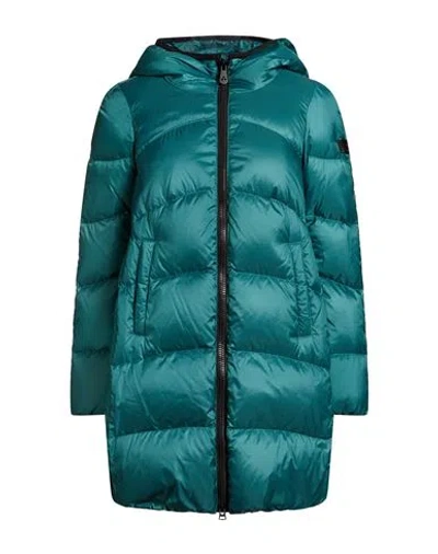 Peuterey Woman Puffer Deep Teal Size 8 Polyester In Green