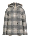 Peuterey Woman Puffer Grey Size 10 Virgin Wool, Polyester, Alpaca Wool, Polyamide In Gray