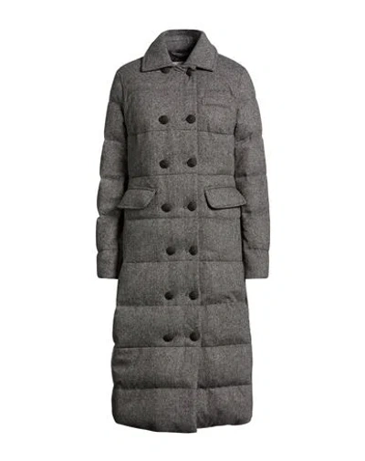 Peuterey Woman Puffer Grey Size 10 Wool, Acrylic, Polyester, Silk, Synthetic Fibers In Gray
