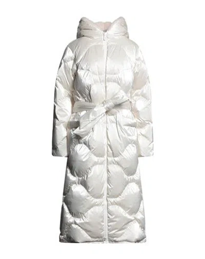 Peuterey Woman Puffer Ivory Size 6 Polyamide, Wool, Acrylic In Gray