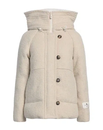 Peuterey Woman Puffer Ivory Size 8 Virgin Wool, Alpaca Wool, Polyamide