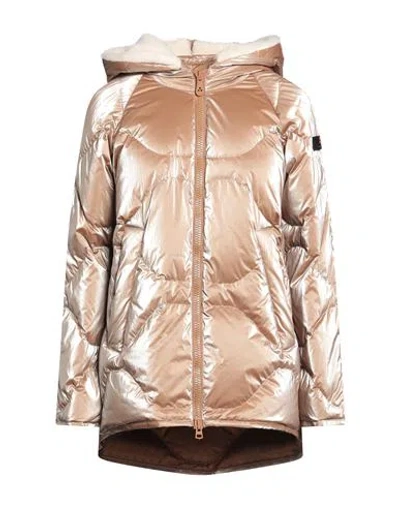 Peuterey Woman Puffer Light Brown Size 10 Polyamide, Wool, Acrylic In Neutral