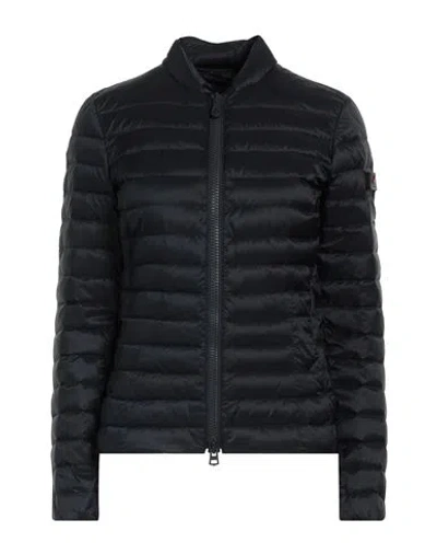 Peuterey Woman Puffer Midnight Blue Size 10 Polyester In Black