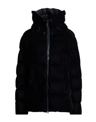 Peuterey Woman Puffer Midnight Blue Size 6 Viscose, Polyamide In Black