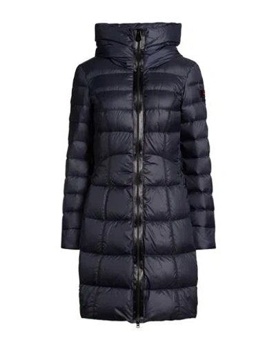 Peuterey Woman Puffer Midnight Blue Size 8 Polyester In Brown
