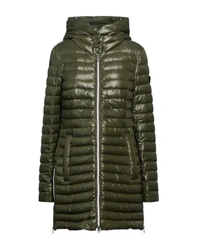 Peuterey Woman Puffer Military Green Size 6 Polyamide