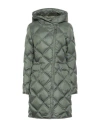 Peuterey Woman Puffer Military Green Size 8 Polyester In Green