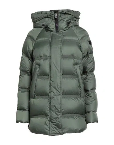 Peuterey Woman Puffer Military Green Size 8 Polyester In Green