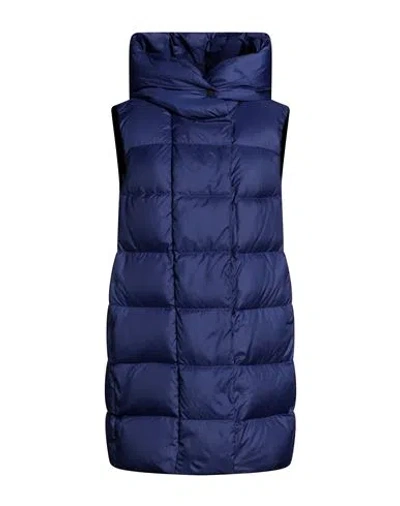 Peuterey Woman Puffer Navy Size 12 Polyester In Blue