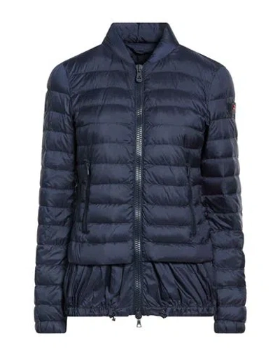 Peuterey Woman Puffer Navy Size 8 Polyester In Blue