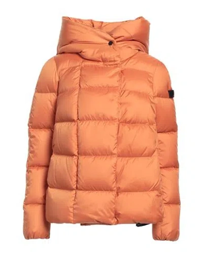 Peuterey Woman Puffer Orange Size 10 Polyester