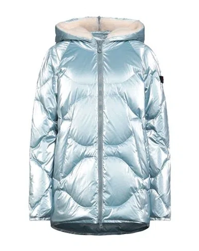 Peuterey Woman Puffer Sky Blue Size 10 Polyamide, Wool, Acrylic