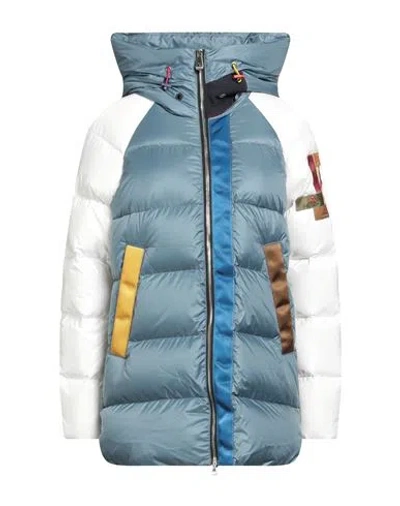 Peuterey Woman Puffer Slate Blue Size 6 Polyester, Polyamide
