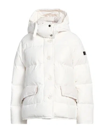 Peuterey Woman Puffer White Size 6 Cotton, Polyamide
