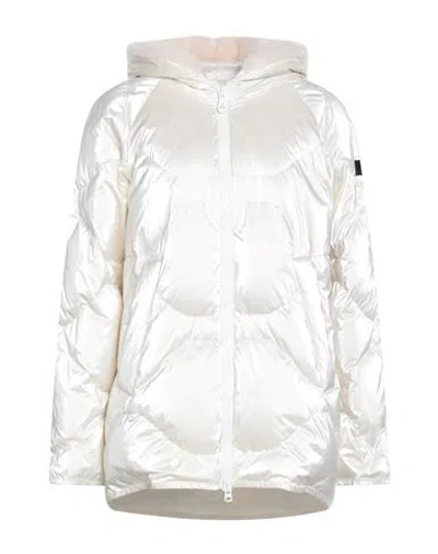 Peuterey Woman Puffer White Size 8 Polyamide, Wool, Acrylic In Neutral