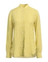 Peuterey Woman Shirt Lime Green Size 12 Linen In Green