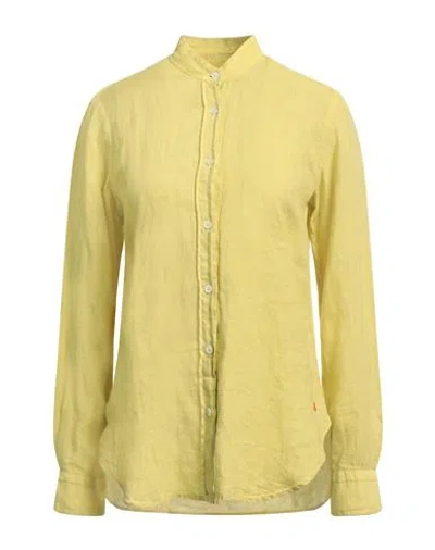 Peuterey Woman Shirt Lime Green Size 12 Linen
