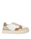 Peuterey Woman Sneakers Beige Size 8 Leather