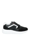 Peuterey Woman Sneakers Black Size 8 Leather, Textile Fibers