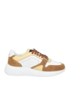 Peuterey Woman Sneakers Camel Size 8 Leather In Beige