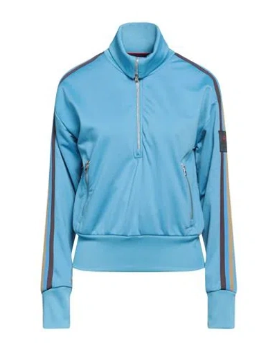 Peuterey Woman Sweatshirt Azure Size 8 Polyester, Polyamide, Elastane In Blue