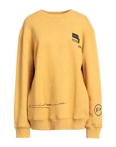 Peuterey Woman Sweatshirt Marigold Size 12 Cotton, Polyester In Yellow