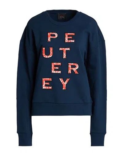 Peuterey Woman Sweatshirt Navy Size L Cotton In Blue