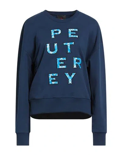 Peuterey Woman Sweatshirt Navy Size L Cotton In Blue
