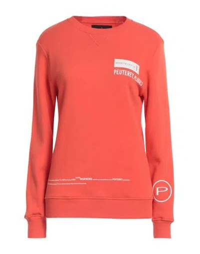 Peuterey Woman Sweatshirt Orange Size 8 Cotton, Polyester