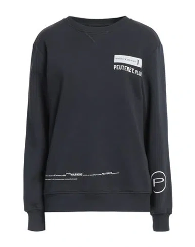 Peuterey Woman Sweatshirt Steel Grey Size 6 Cotton, Polyester In Black