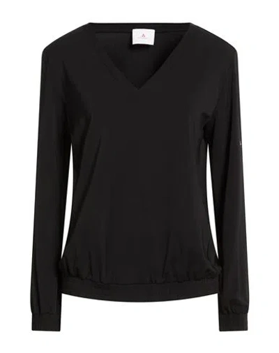 Peuterey Woman T-shirt Black Size 16 Acetate, Polyamide, Elastane