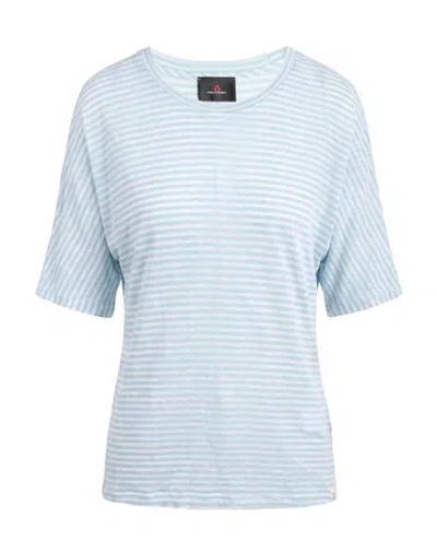 Peuterey Woman T-shirt Sky Blue Size S Linen, Viscose