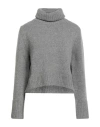Peuterey Woman Turtleneck Grey Size M Wool, Cashmere In Gray