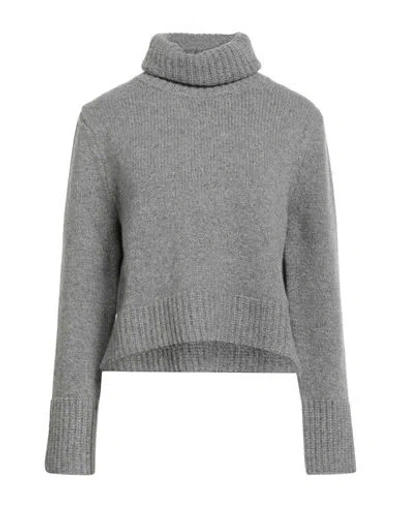 Peuterey Woman Turtleneck Grey Size M Wool, Cashmere In Gray