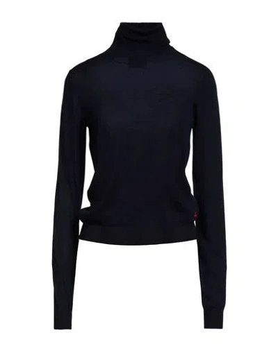 Peuterey Woman Turtleneck Midnight Blue Size 8 Wool