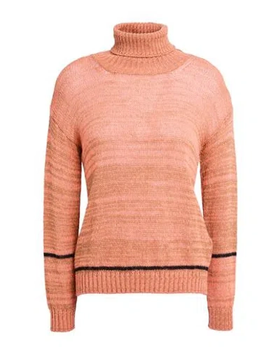 Peuterey Woman Turtleneck Salmon Pink Size 10 Acrylic, Alpaca Wool, Wool