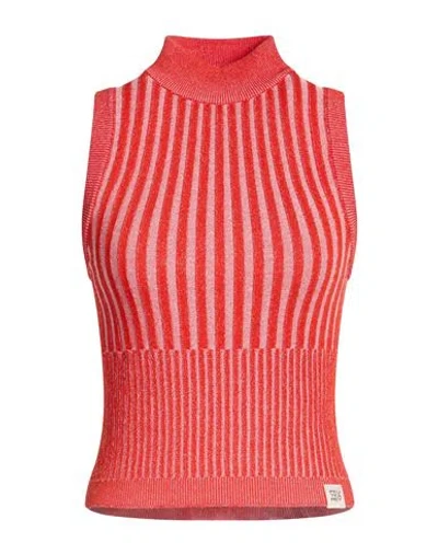 Peuterey Woman Turtleneck Tomato Red Size S Viscose, Polyamide, Polyester
