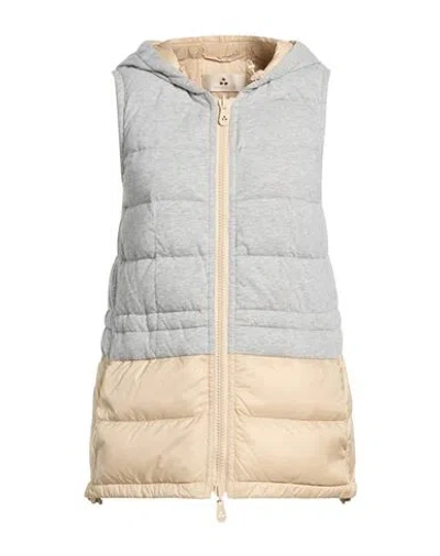 Peuterey Woman Vest Grey Size 8 Cotton, Polyester In Gray