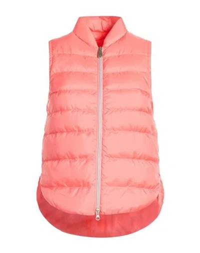 Peuterey Woman Vest Salmon Pink Size 2 Polyester