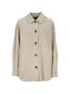 Peuterey Beige Solid Shirt Collar Jacket In Brown