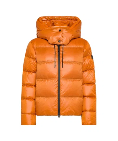 Peuterey Women's Stylish Mini Bomber Jacket With Double Hood In Orange