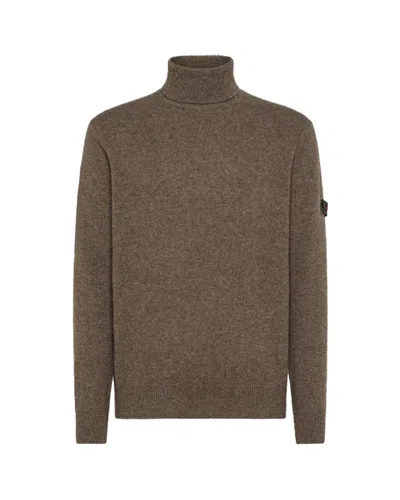 Peuterey Yak Wool Blend Turtleneck Sweater In Brown