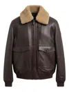 Peuterey Zip-fastening Leather Jacket In Brown