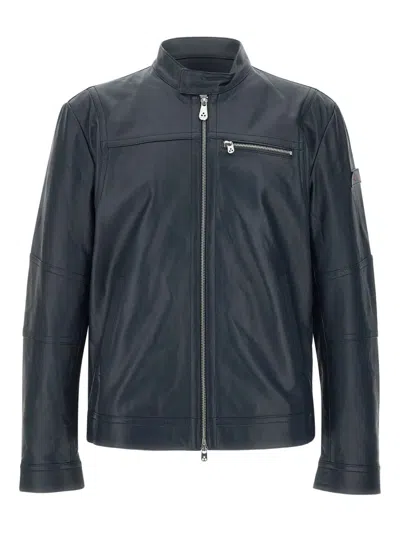 Peuterey Zip-up Bomber Jacket In Blue