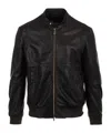 Peuterey Zippered Leather Jacket In Black