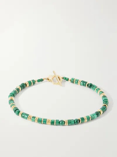 Peyote Bird El Bosque Gold-plated Malachite Bracelet In Green