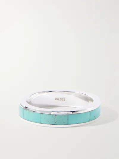 Peyote Bird Infinity Sterling Silver And Turquoise Ring In Blue