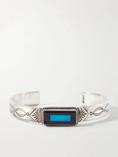 Peyote Bird Luke Sterling Silver, Onyx And Turquoise Bracelet